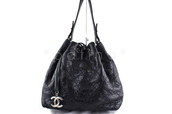 Chanel Black On the Road Large Drawstring Tote Bag - Boutique Patina