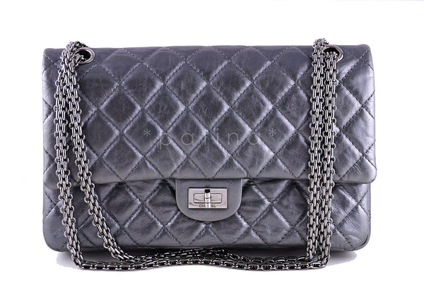 Chanel Silver Lambskin East West Classic 2.55 Shoulder Flap Bag – Boutique  Patina