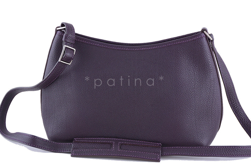 Hermes Raisin Purple Togo Bullcalf Berlingot Cross Body Bag - Boutique Patina