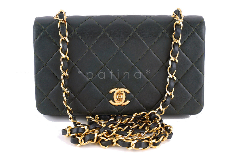Chanel Gray Olive Small Classic Quilted Flap Bag - Boutique Patina