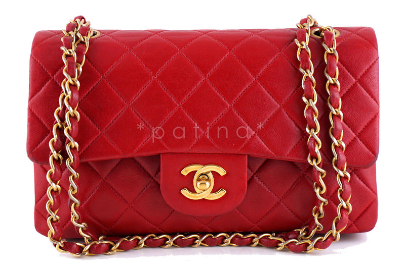 Chanel Red Quilted Lambskin Large Classic Double Flap Bag