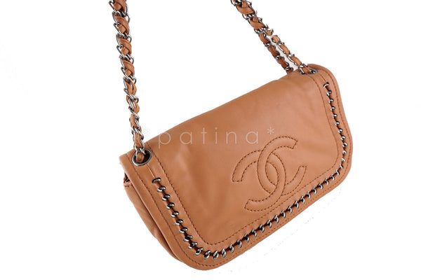 Chanel Camel Beige Classic Luxury Ligne Flap Bag - Boutique Patina