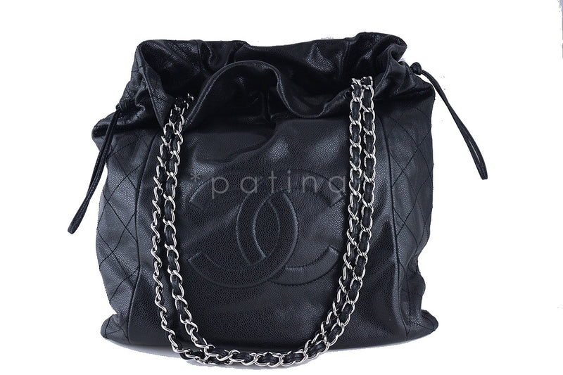 Chanel Black Soft Caviar Large Logo Tote Bag - Boutique Patina