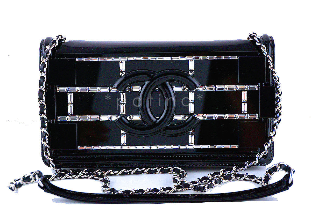 Chanel Black NWT Ultra Rare 2015 Limited Lego Flap Emerald