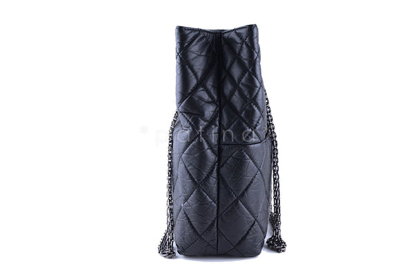 Chanel Black Tall Quilted Large Classic Reissue Tote Bag - Boutique Patina