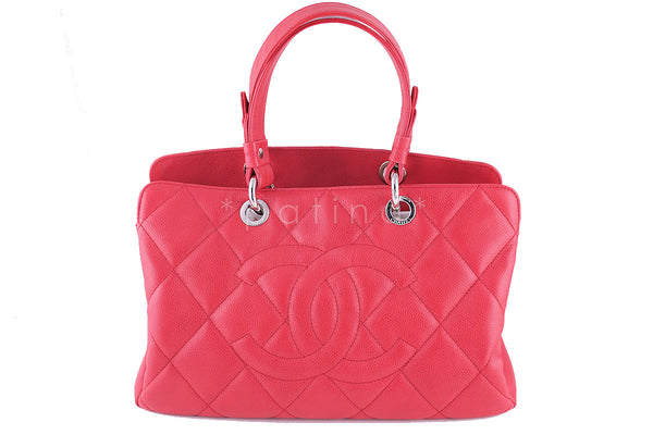 Chanel Red Caviar Leather Timeless Soft Shopper Tote Bag