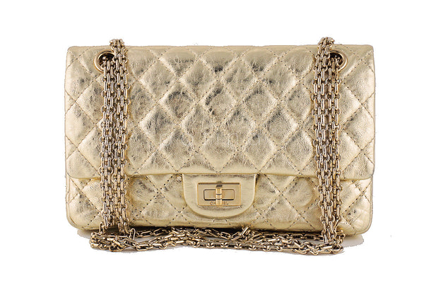 Chanel Gold Perforated Jumbo Drill Reissue Flap Tote Bag