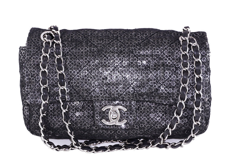 Chanel LIMITED Black Sequin Quilted 2.55 Classic Medium Flap Bag – Boutique  Patina