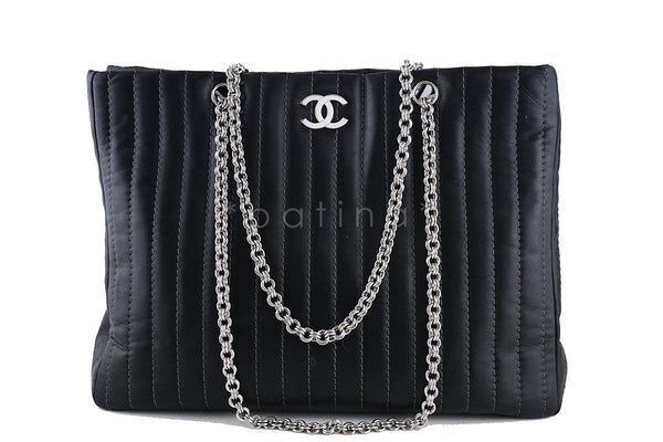 Chanel Luxe Black Lambskin Large Mademoiselle Bijoux Chain Tote Bag - Boutique Patina