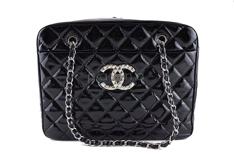 Chanel Black Luxury Giant XL Brilliant CC Patent Camera Tote Bag - Boutique Patina