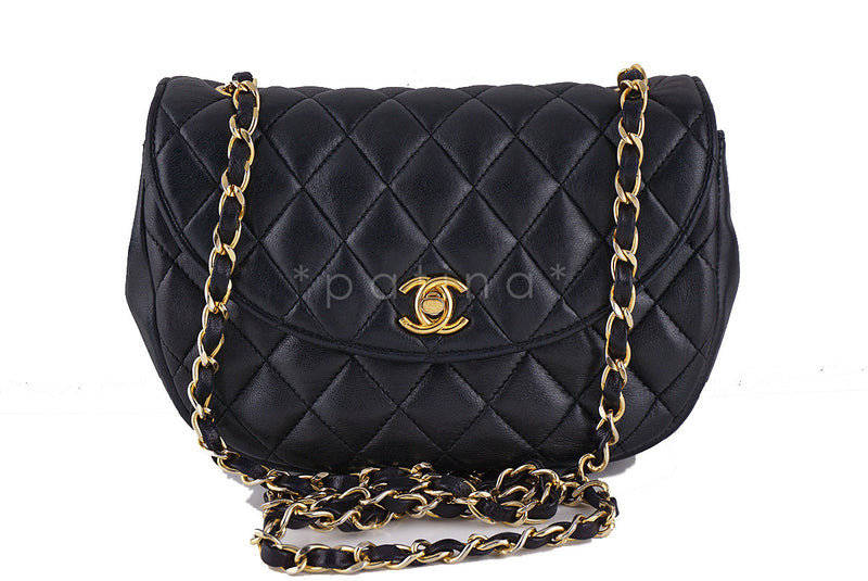 Chanel Vintage Black Rounded Classic Quilted Mini Flap Bag - Boutique Patina