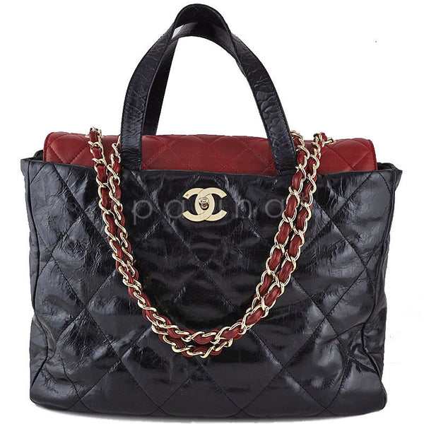 Chanel Black/Red Classic Portobello Executive Shopper Tote Bag