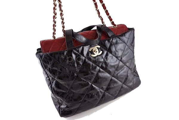 Chanel Black/Red Classic Portobello Executive Shopper Tote Bag - Boutique Patina