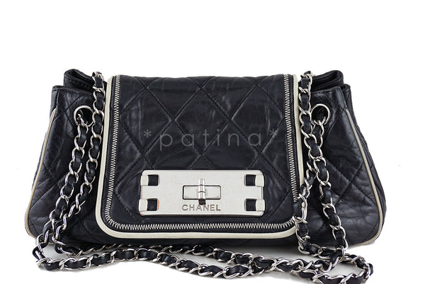 Chanel Black Jumbo Classic Flap Giant Reissue Lock East West Bag - Boutique Patina