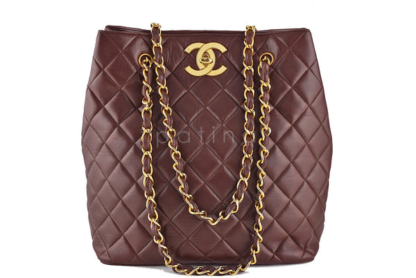 Chanel Chestnut Brown Vintage Jumbo CC Soft Classic Shopper Tote Bag - Boutique Patina