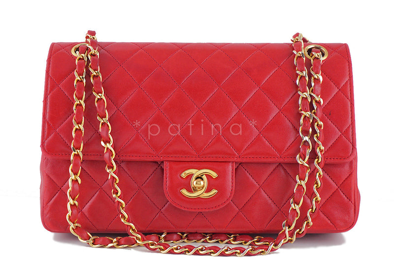 Chanel Vintage Red Classic Double Flap Medium-Large 2.55 Bag - Boutique Patina