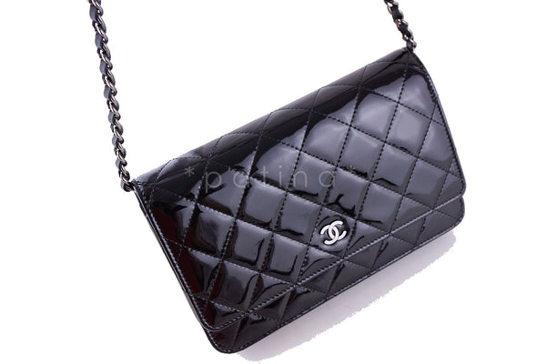 Chanel Black Patent Quilted Extra Mini Flap Bag 18k gold plated – Boutique  Patina