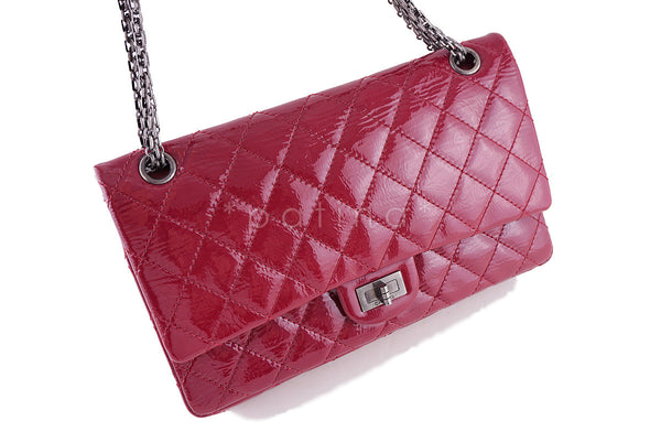 Chanel Raspberry Dark Pink Patent 226 Reissue Classic 2.55 Double Flap Bag - Boutique Patina
