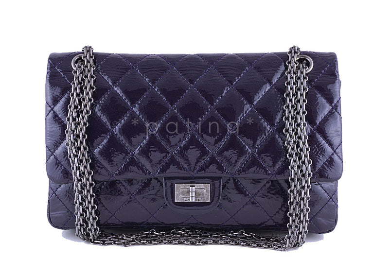 Chanel Violet Purple Patent 226 Reissue Classic 2.55 Double Flap Bag - Boutique Patina