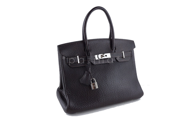 Hermes Birkin 40cm Togo Leather Darkbrown Handbag with Silver Hardware  Hermes