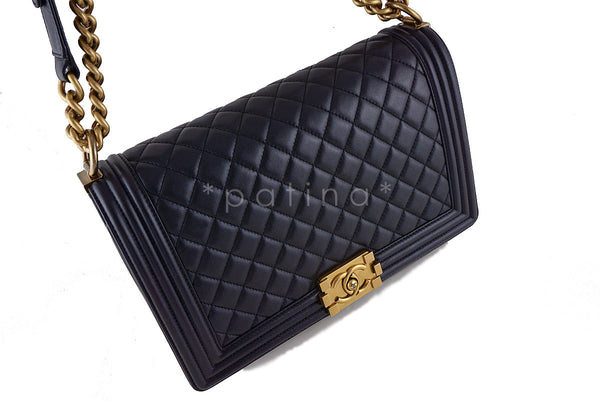 Chanel Pearly Black Le Boy Classic 11in. Flap Bag - Boutique Patina
