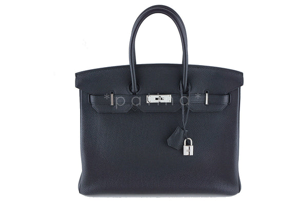 Hermes Black 35cm Birkin Bag, Togo PHW Pristine - Boutique Patina