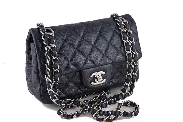 Chanel Black Caviar Mini Flap, Classic 2.55 Rectangular Bag - Boutique Patina