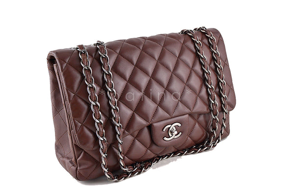 Chanel Jumbo Flap Bag, Chestnut Brown Lambskin 2.55 Classic - Boutique Patina