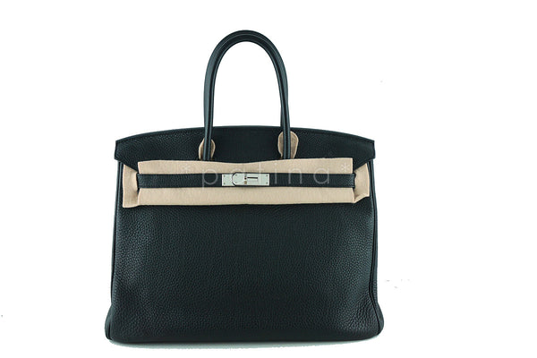 Hermes 35cm Birkin Bag, Black Togo PHW "O" Stamp - Boutique Patina