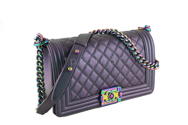 NWT 18S Chanel Purple Patent Mermaid Rainbow Classic Small Boy Flap Ba – Boutique  Patina