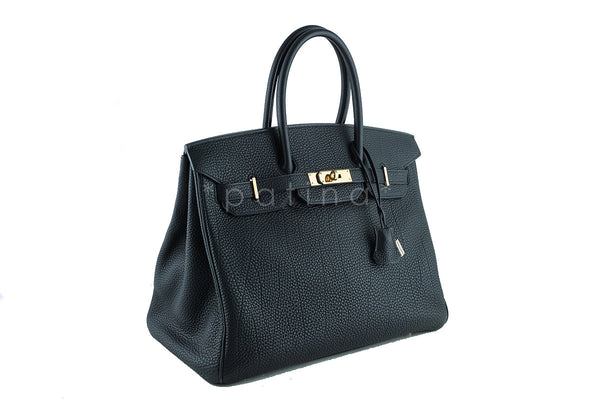 Hermes 35cm Birkin Bag in Black Togo, GHW - Boutique Patina