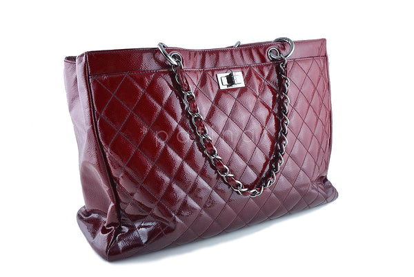 Chanel Burgundy Red Patent Luxe Classic Shopper Tote with Bijoux Chain –  Boutique Patina