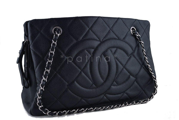 Chanel Black Caviar Quilted Timeless Grand Shopping Tote GST Bag - Boutique Patina