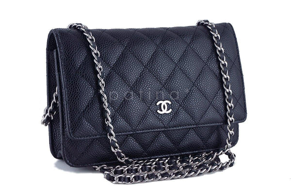 Chanel Black Classic Quilted WOC Wallet on Chain Flap Bag - Boutique Patina