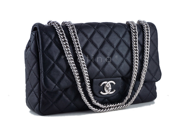 Chanel Black Jumbo Classic 2.55 Flap with Bijoux Chain Bag - Boutique Patina
