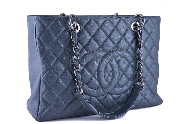 Chanel Gray Caviar Classic Grand Shopper Tote GST Bag - Boutique Patina