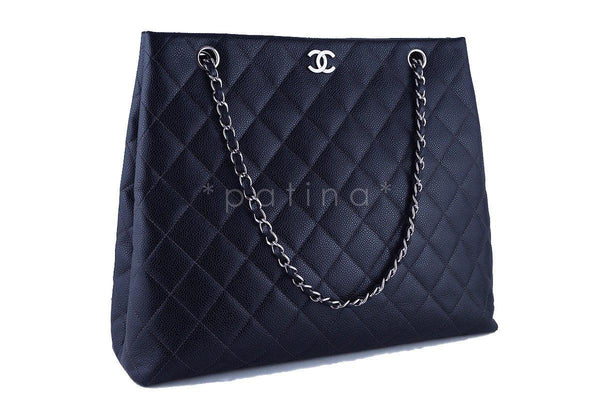 Chanel Black Caviar Classic Quilted Tall Shopper Tote Bag - Boutique Patina