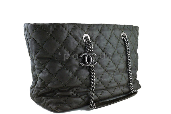 Hermes Sumac Shoulder Bag Noir/Grise Savoy/Lizard/Ostrich Black Taupe  Leather