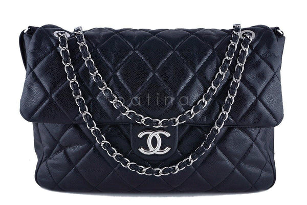 Chanel Black Soft Caviar Bookbag XL Flap Tote Bag - Boutique Patina
