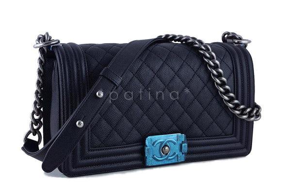 NWT 16S Chanel Black Le Boy Classic Flap, Medium Caviar Bag - Boutique Patina