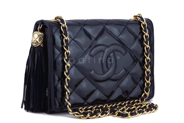Chanel Black Classic Flap, Timeless Vintage Tassel Bag - Boutique Patina