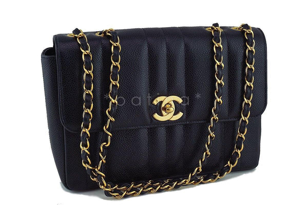 Chanel Black Caviar Vintage Mademoiselle Classic Tall Flap Bag Bag - Boutique Patina
