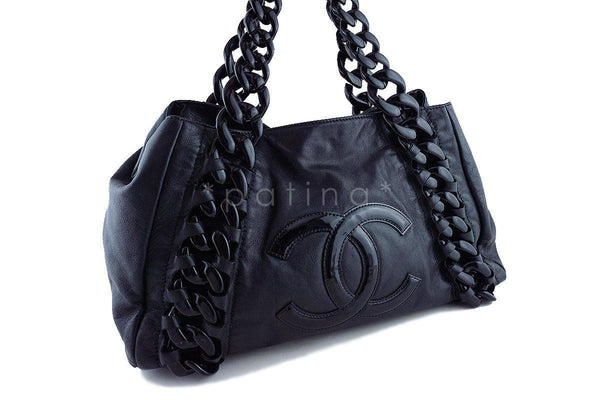 Chanel Black Large Luxury Modern Resin Chain Jumbo Tote Bag - Boutique Patina