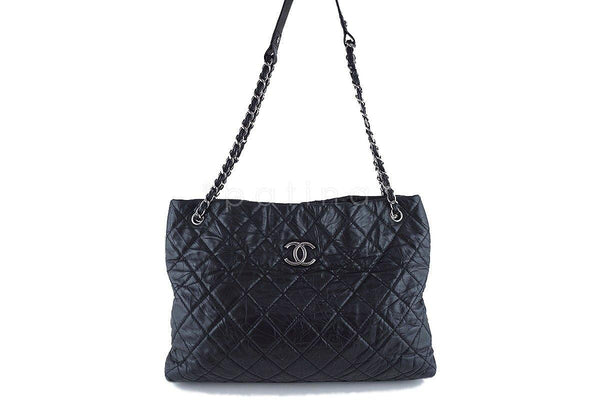 Chanel Black Classic Quilted Shopper Tote Bag - Boutique Patina