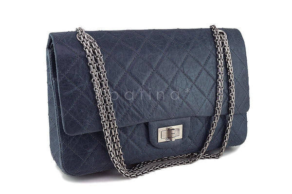 Chanel Gray 12in. 227 Reissue 2.55 Jumbo Classic Double Flap Bag - Boutique Patina