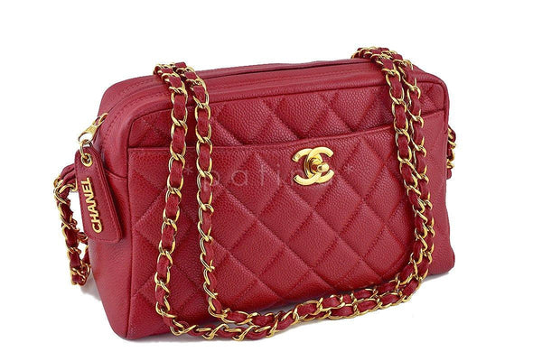 Chanel Red Caviar Classic Camera Case CC Clasp Pocket Bag - Boutique Patina