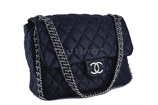 Chanel Maxi Double Pocket Soft Flap in Black Distressed Calfskin - SOLD
