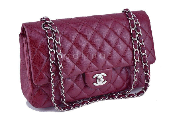 Chanel Bordeaux Red Caviar Medium Classic 2.55 Double Flap Bag - Boutique Patina