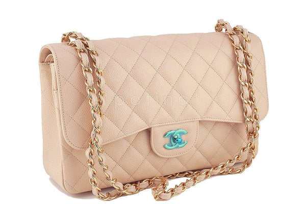 NWT Chanel Beige Clair Caviar Jumbo 2.55 Classic Double Flap Bag - Boutique Patina