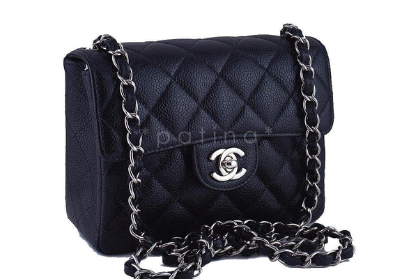 Chanel Black Caviar Classic Quilted Square Mini 2.55 Flap Bag, SHW - Boutique Patina